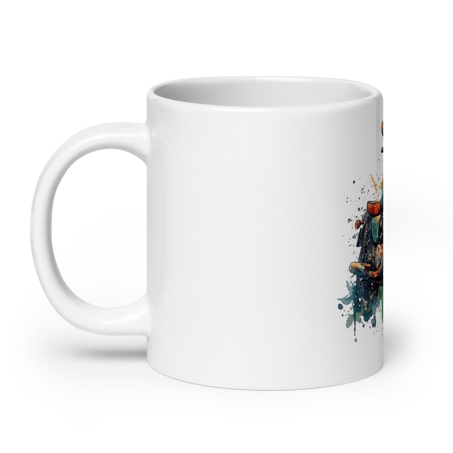 White glossy mug