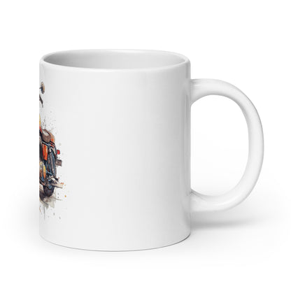 White glossy mug